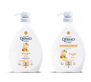 Dermomed Zestaw - Mydło w kremie + Żel pod prysznic Mango 1000 ml