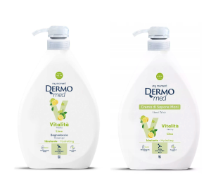 Dermomed Zestaw - Mydło w płynie + Żel pod prysznic Lime 1000 ml