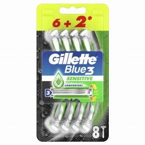 Gillette Blue 3 Jednorazowa maszynka do golenia Sensitive 8 szt.
