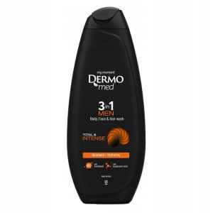 Dermomed Żel pod prysznic męski 3w1 Total Intense 450 ml
