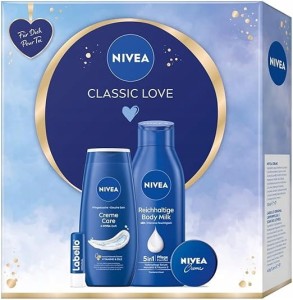 Nivea Classic Love Zestaw prezentowy do pielęgnacji Żel + Balsam + Krem + Pomadka