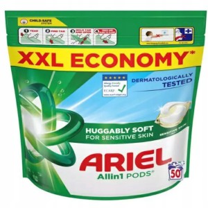Ariel Uniwersalne kapsułki do prania Sensitive Skin 50 szt.