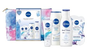 Nivea Zestaw kosmetyków dla kobiet Holiday Spirit Żel + Balsam + Krem do rąk + Maska + Kosmetyczka