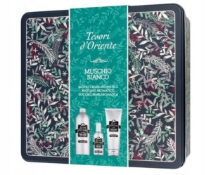 Tesori d'Oriente Zestaw prezentowy Muschio Bianco Woda perfumowana + Żel + Płyn do kąpieli