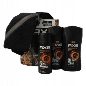 Axe Zestaw kosmetyków dla mężczyzn Dark Temptation Dezodorant + 2x Żel  pod prysznic + Ręcznik