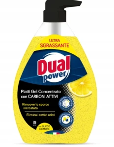 Dual Power Płyn do mycia naczyń Aktywny Węgiel i Limonka 600 ml